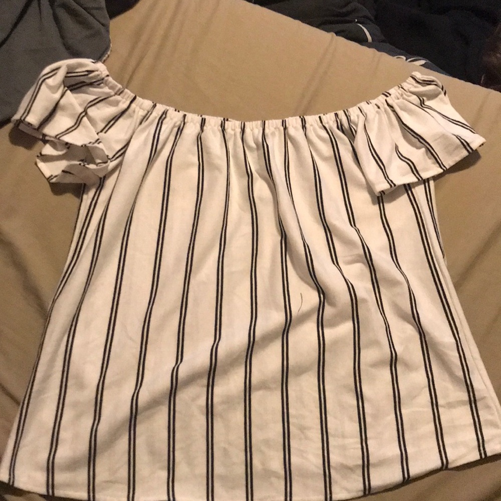 Passport off the shoulder shirt